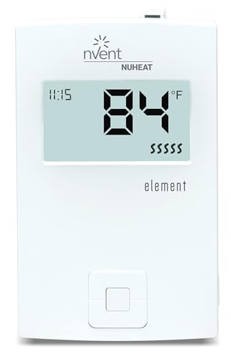 Nuheat Element Non-programmable Floor Heating Dual-Voltage Thermostat with Floor Temperature Sensor and Built-in GFCI for Radiant Floor Heating System Applications for 120-240V Floor Heating Cables