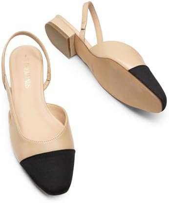 DREAM PAIRS Women's Slingback Ballet Flats,Nude,8 — view 6