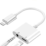 [Apple MFi Certified] iPhone 3.5mm Headphone Adapter, 2 in 1 Lightning to 3.5mm AUX Headphone Audio + Charger Splitter for iPhone 12/11/XS/XR/X/8/iPad/iPod, Support Volume Control + Calling + iOS 14