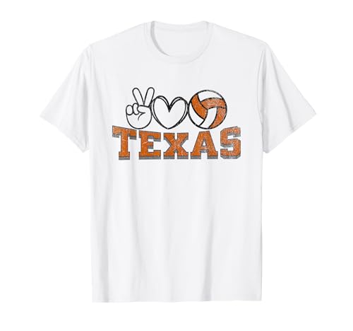 Peace Love Volleyball T-Shirt for Texas Girls Tween Players