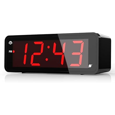 KWANWA Alarm Clock, Large Display 1.8" LED Numbers, Adjustable Led Brightness, Battery Operated, 12/24Hr, Snooze, Clearly Visible Day and Night, Loud Alarm Clock for Heavy Sleepers Adults Cover