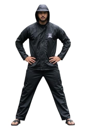 Image of Men's Waterproof Raincoat with Hood | All-Season Lightweight Rain Wear for Bike Riding, Travel & Outdoor Use | Full Sleeve Windproof Rain Jacket for Men