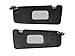 Sun Visor Set with Mirror Compatible with BMW E30 (1982–1991), E21 (1975–1983), E10 2002 Series (1970–1976) Sedan & Coupé – Unperforated Leather LHD L&R Pair for Restoration (1968–1992) (E-30 Black)