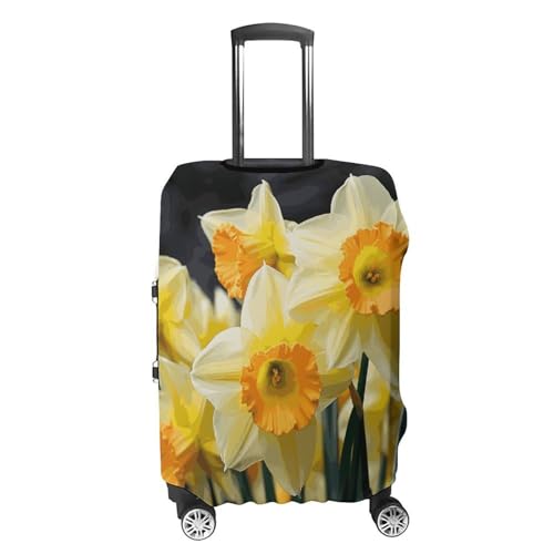 Daffodil Flower Printed Luggage Cover Protector, Fits 18-32 Inch Luggage4