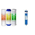 iSpring F3 6-Month Prefilter Replacement Supply Filter Cartridge Pack Set for Standard Reverse Osmosis RO Systems, F3, White & Greatwell Reverse Osmosis Membrane 75 GPD 11.75” X 1.75