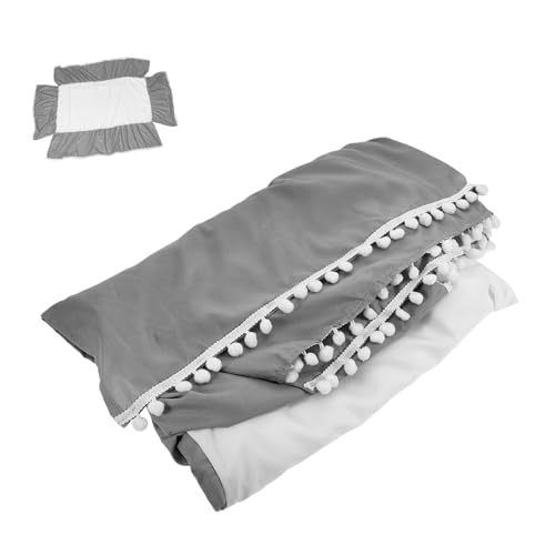 Abaodam Falda De Casa De Muñecas Materiales De Cubrecama De Cama De Bebé De Cerradura De La Puerta Del Gancho De La Puerta Algodón Light Grey