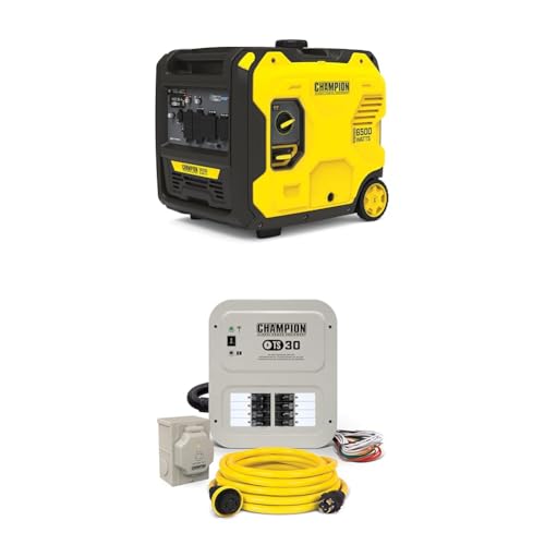 Image of Champion Power Equipment 6500-Watt RV Ready Portable Inverter Generator with Quiet Technology and 30-Amp Manual Transfer Switch and Power Cord.