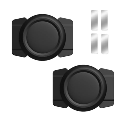 Magnetic Holder Case Compatible with AirTag, Hidden Security Protective Cover with Strong Magnet Mount for Metal Surface Car Laptop Bike Waterproof Anti-Loss Silicone Case Black (2) (2 PCS)