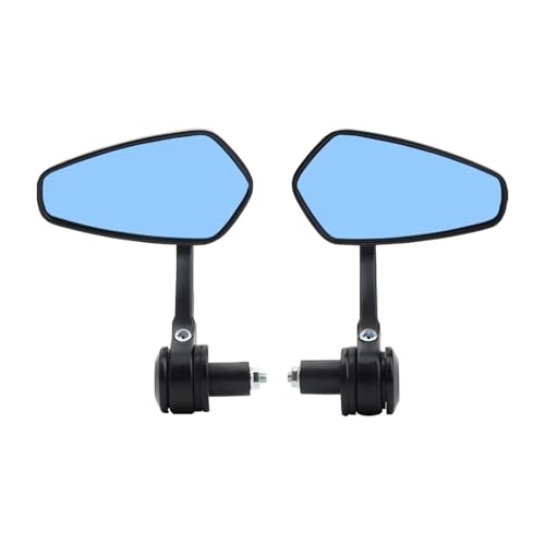 Espejos retrovisores de motocicleta 22mm universales en forma de diamante color azul