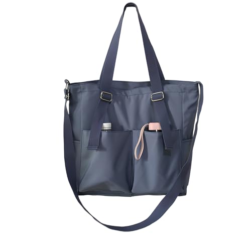 CHENXIAOHONG Bolsa Feminina Grande Capacidade, Bolsa de Ombro Vintage, Bolsa de Trabalho, Leve, Casual, Estilo Retrô, Bolsa para Dia a Dia, Elegante e Versátil (Azul-marinho)
