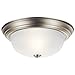 Kichler 8109NI, Ceiling Glass Flush Mount Ceiling Light, 2 Light, 120 Watts, Brushed Nickel