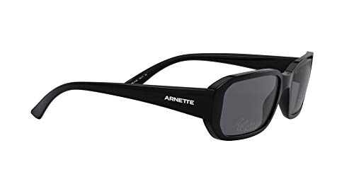 Óculos de sol retangulares masculinos Gringo AN4265 da Arnette, preto/cinza escuro/prata, 55 mm