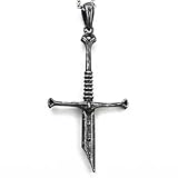 Master Sterling Silver Broken Sword Pendant - Dagger Sword Charm Choker Necklace For Women & Men - Punk Style Jewelry Gift