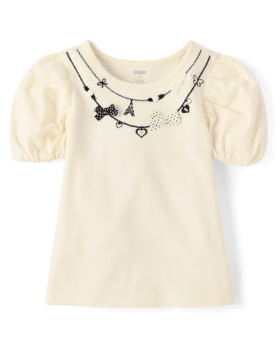 Image of Gymboree Girls' and Toddler Puff Sleeve Embroidered T-Shirt