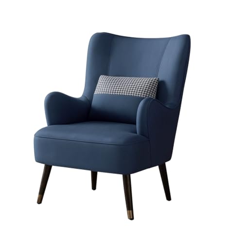 Image of COWNWING Modern Comfy Velvet Upholstered Barrel Chair, Luxury Single Sofa Armchair for Living Room, Waiting Room, Office and Vanity (Blue, 1 Seat)