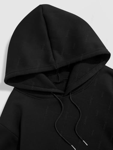 Men's Graphic Letter Hoodie – Fleece-Lined Fuzzy Pullover Sweatshirt with Kangaroo Pocket4