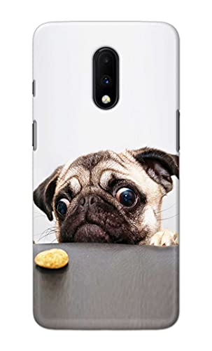 Image of PRINTFIDAA� Printed Hard Back Cover Case for OnePlus 6T | OnePlus 7 Back Cover (Pug Dog) -2808
