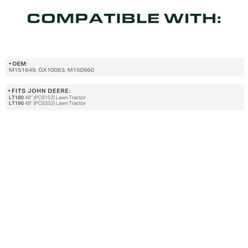 Image of UDC Parts M151649 Deck Belt Replacement for John Deere LT180 LT190 48 Inch GX10063 M150960 / Aramid Cord / 144.3 inches