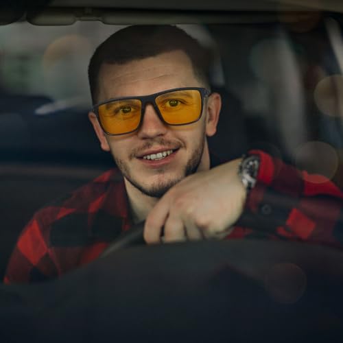 Night Vision Glasses for Men and Women Yellow Safety Driving Glasses with UV Protection and Anti Glare2