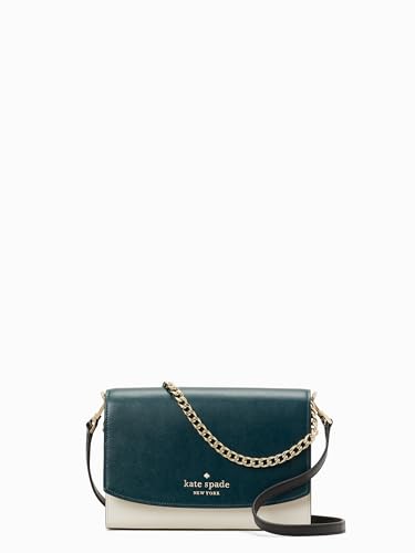 kate spade new york Bolsa tiracolo conversível de couro Saffiano Colorblock da Carson, Safira pavão multi
