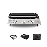 Royal Gourmet PD1300C 3-Burner Tabletop Propane Gas Griddle with Carry Bag, Outdoor Camping Griddle for Grilling On-the-Go and Outdoor...