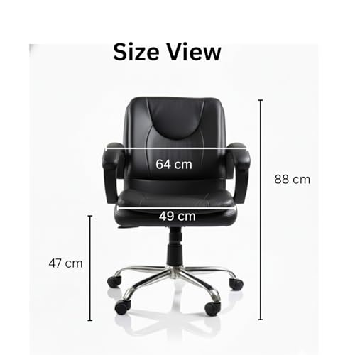 Image of Cushno Ergonomic Executive Office Chair | Premium Leatherette Double Cushioned | Medium Back Computer Desk Chair with Armrests, Tilt Mechanism & 360 Swivel | Heavy Duty Metal Base (Black)