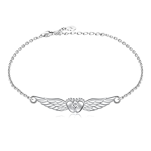 Miscarriage Ring Mommy of an Angel Necklace Bracelet 925 Sterling Silver Pregnancy Loss Memorial Jewelry Sympathy Gifts for Women Mom