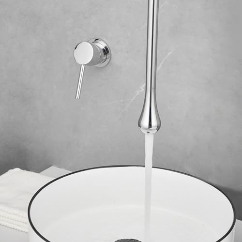 Nowoczesna ukryta mosiężna bateria umywalkowa – stylowa bateria ścienna z pojedynczym uchwytem na ciepło i zimno – elegancki biały design do współczesnych umywalek i łazienek