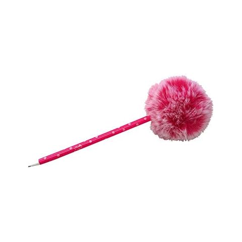 Tinc Cute Fluffy Pom Pom Pen for Party Bags, School Supplies Ballpoint Pen, Pink Cover