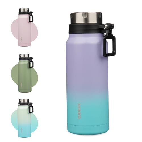 Image of BJPKPK 32oz Large Insulated Water Bottle with Handle, Stainless Steel | Leak-Proof BPA-Free Large Water Bottle, Stainless Steel Vacuum Insulated Bottle for Gym, Work, Outdoor & Everyday Use