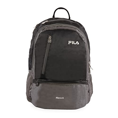 Fila Duel Tablet and Laptop Backpack, Black/Grey, One Size2