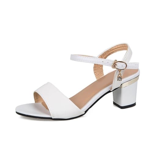 Sandales d'été blanches à strass pour mariages et soirées élégantes en plein air