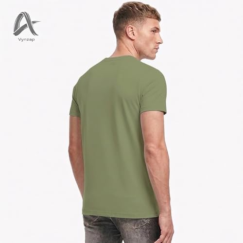 Image of Men's 100% Cotton Crew Neck T-Shirt | Regular Fit | Soft & Breathable | Casual Everyday Wear