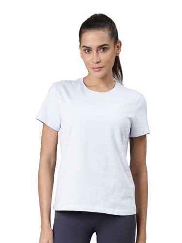 Image of XTEP Comprehensive Training Series, Slim Fit, Short Sleeve, Cotton+Elastene, Crew Neck Design, Twill Weave, Typography Printed Training T-Shirt for Women