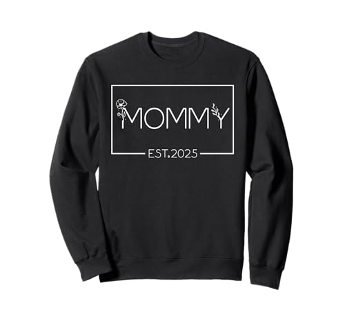 Floral Mommy est 2025 Camisa linda para el Día de la Madre con gráfico de nueva mamá Sudadera