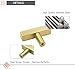 LONTAN 6 Pack Kitchen Cabinet knobs Gold knobs Square Brushed Brass Cabinet Hardware for Bathroom Brushed Gold Handles for cabinets and Drawers