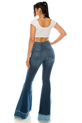 Aphrodite Bootcut Jeans for Women - Super High Waisted Wide Leg Bell Flare Bottom Stretch Distressed Ripped Denim Pants3