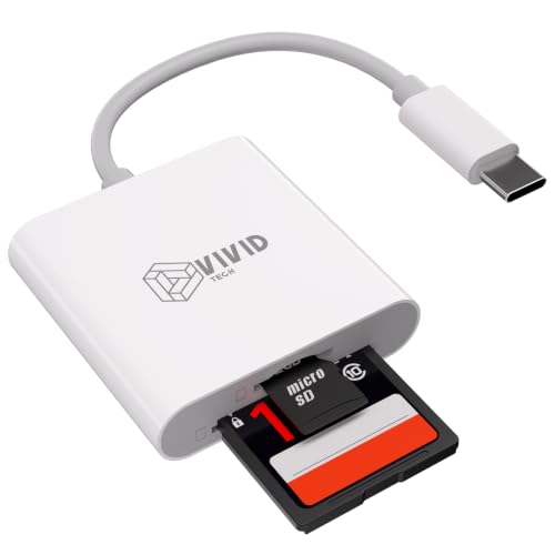 SD Card Reader SD Card Reader for iPhone 17/16/15 Pro Max/iPad/MacBook USB C SD Cards Reader for Camera Viewer Support SD Micro SD & TF Card Plug and Play No App Driver Required