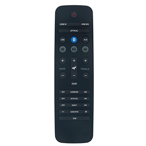 VINABTY YKF297-009 Replacement Remote Compatible with Philips Fidelio HTL9100 Soundbar Sound Bar, Black