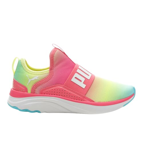 PUMA Softride Sophia Slip On Ombre PS Sneaker Girls ToddlerYouth Slip On M US Little Kid BubblegumLimeRainbow