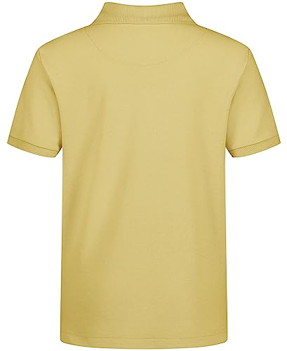 Image of Nautica Boys' School Uniform Short Sleeve Polo Shirt, Button Closure, Comfortable & Soft Pique Fabric