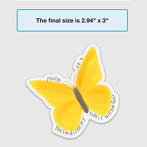 Religious Magnets | Christian Faith Fridge Magnets | Bible Verse Quote Magnets | Yellow Butterfly Psalm 118:6 Do Not Fear #TOP5