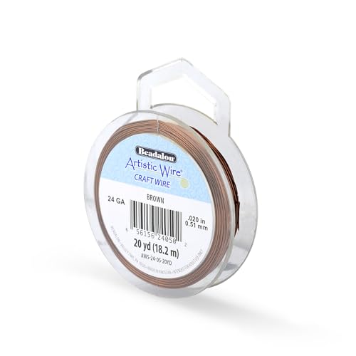 Image of Artistic Wire, 24 Gauge Tarnish Resistant Colored Copper Craft Wire, Brown, 20 yd
