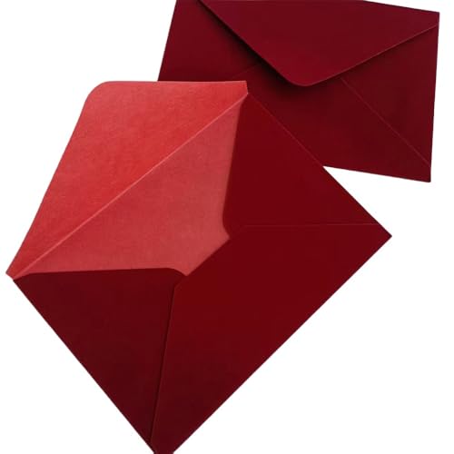 Sobres de terciopelo burdeos 13.5x19.5 cm para invitaciones elegantes