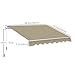 Outsunny 8' x 7' Patio Retractable Awning, Manual Exterior Sun Shade Deck Window Cover, Beige