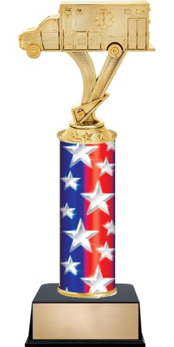 Customizable 10.5" Medical Ambulance Pennant Star Trophy Award, Engrave Now