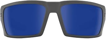 Spy ANSI Certified Rebar Sunglasses Matte Gunmetal with Happy Gray Green Polar Dark Blue Spectra Mirror Lens