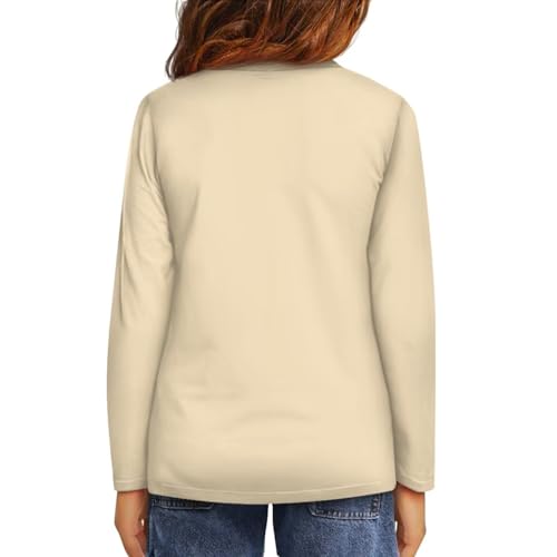 Girls Long Sleeve T Shirts 3-4T 5-16Y Kids Casual Shirts Crew Neck Tees Fall Clothes4