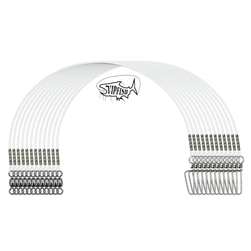 Vipfish Fishing Fluorocarbon Leader with Crane Swivel and Snaps - Heavy Duty 11lb Fluorocarbon Leader Connects Lures, Bait or Hooks for Saltwater & Freshwater Fishing