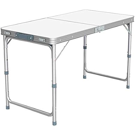 Tavolo Da Campeggio Pieghevole Deuba In Alluminio 80x54cm – Altezza Regolabile 50-69 Cm, Robusto E Leggero, Ideale Per Picnic E Spiaggia